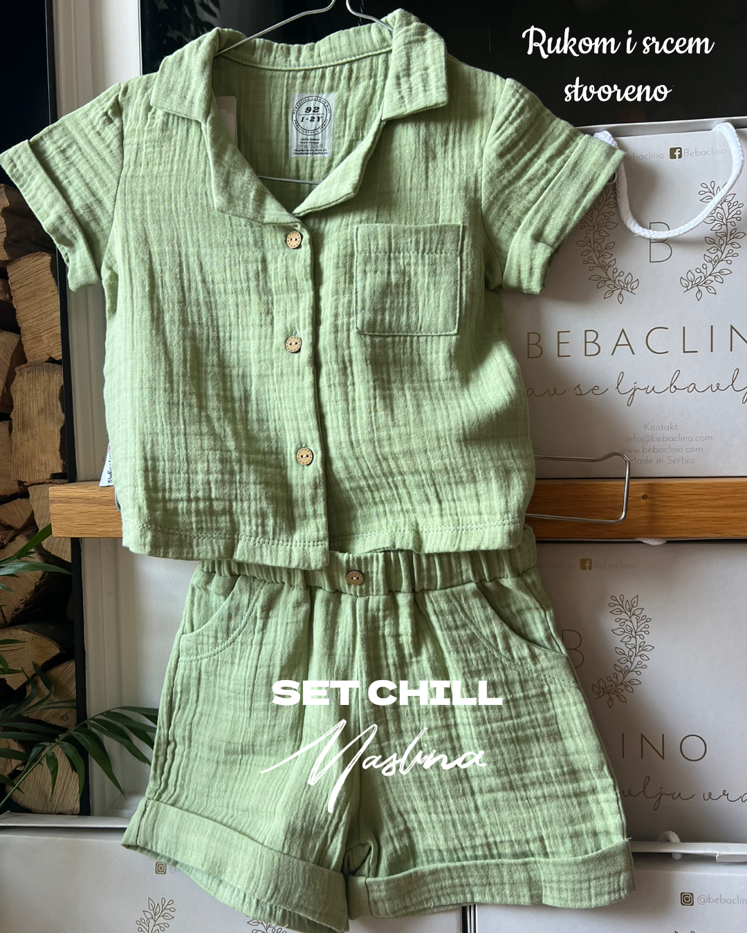 SET KOŠULJE I ŠORCA - Maslina