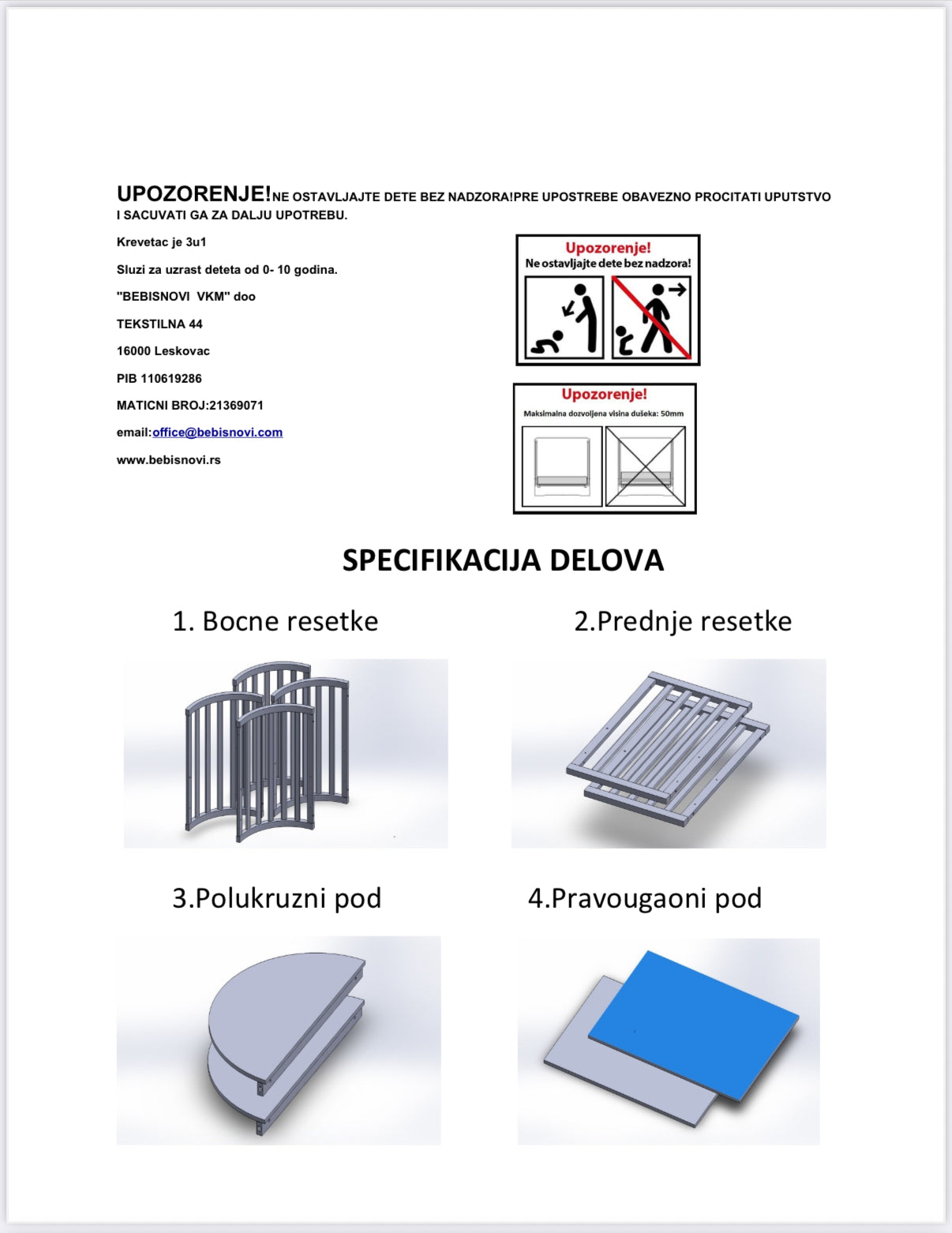 OKRUGLI KREVETAC 3u1 - Drvo + Dušek uračunat u cenu