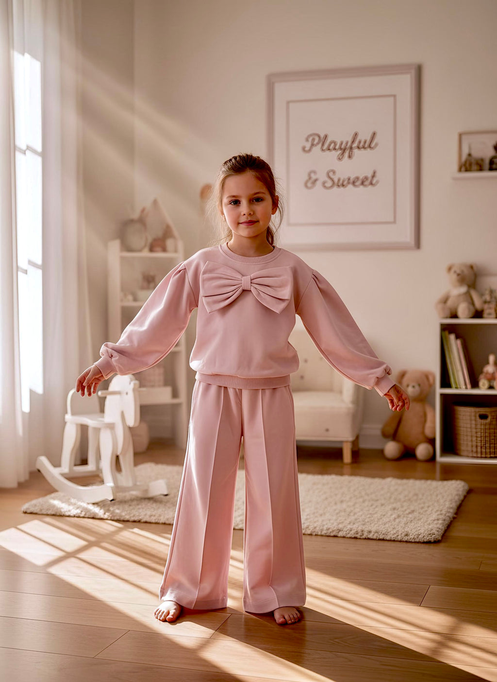 Široki donji deo - puder roze