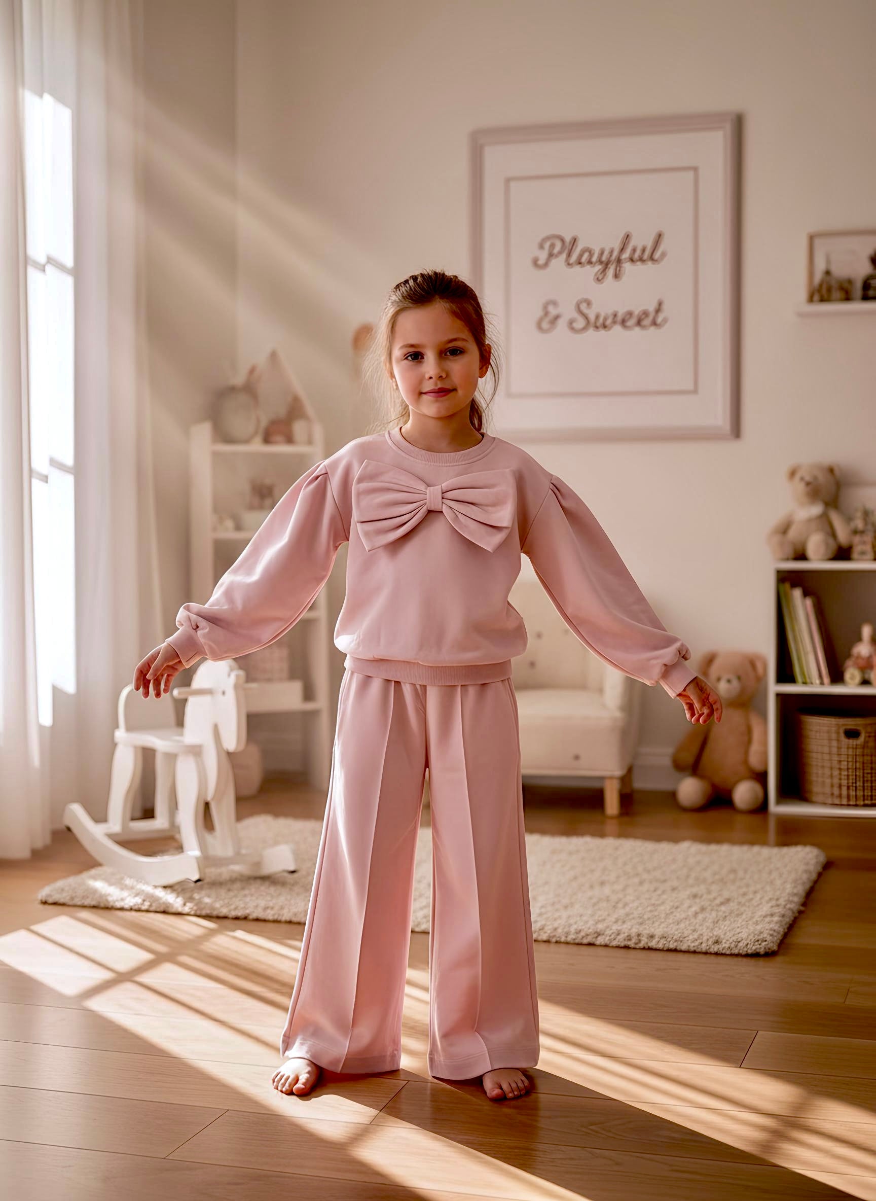 Široki donji deo - puder roze