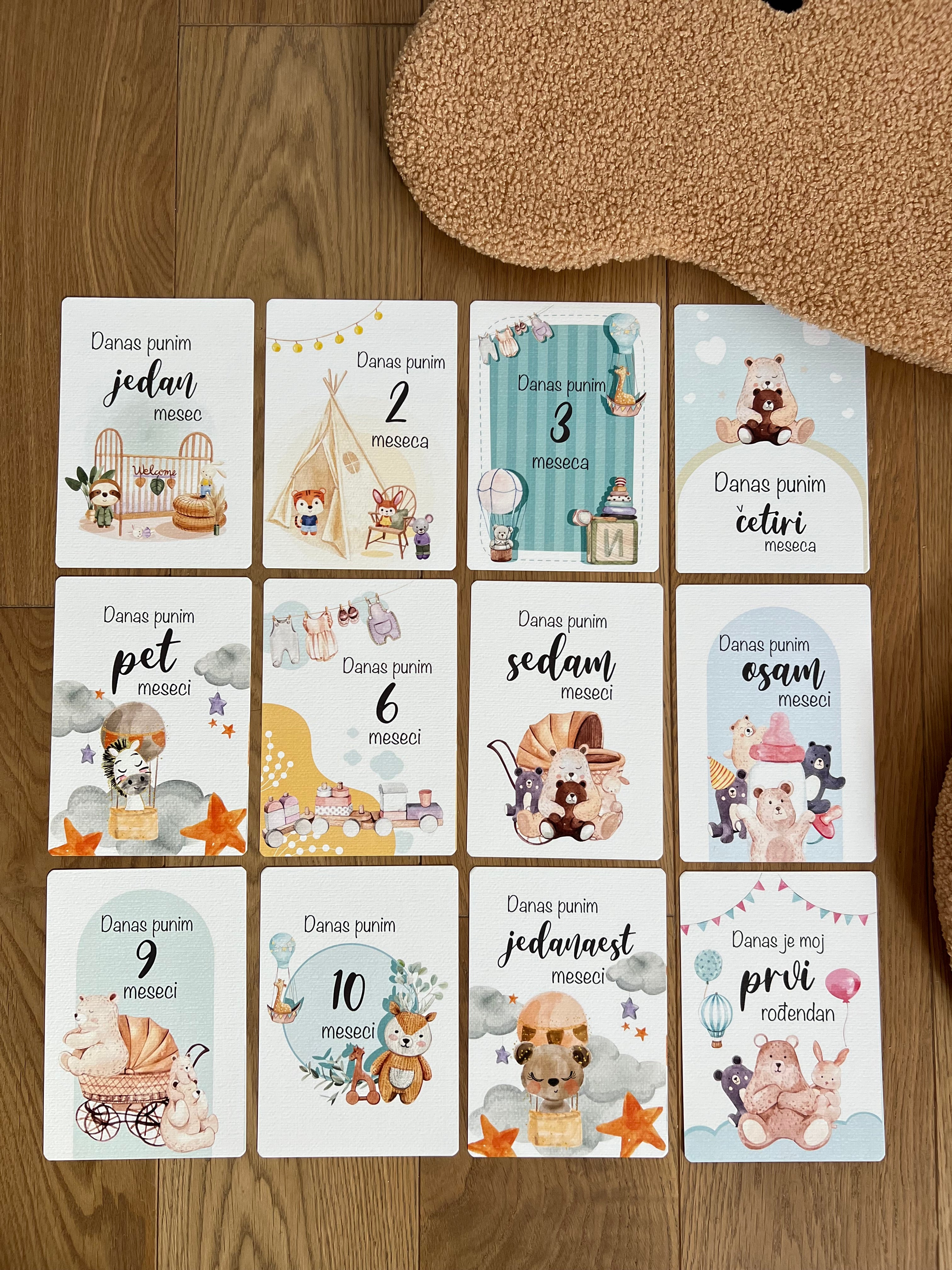 Kartice uspomena za slikanje bebe - Boho