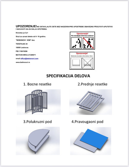 OKRUGLI KREVETAC 3u1 - Drvo + Dušek uračunat u cenu