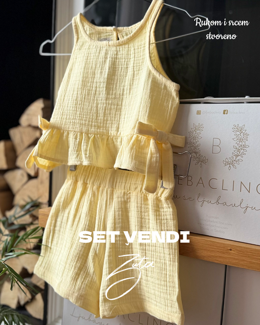SET VENDI - Pastelno žuta